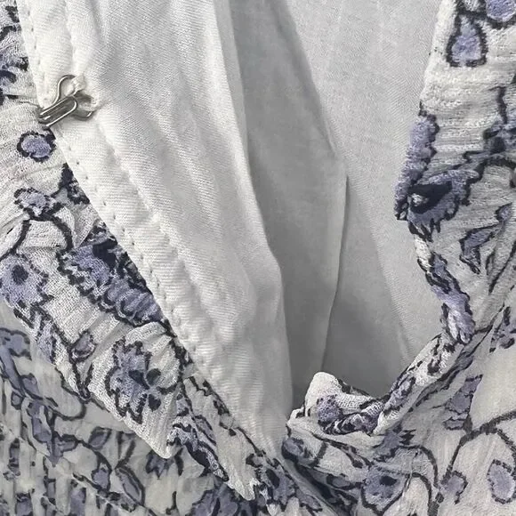 PAIGE Silk Georgette Giannina Mini Dress White/Periwinkle Size XS - Picture 10 of 13